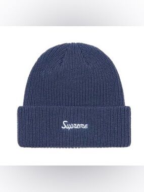 Supreme Loose Gauge Beanie Navy